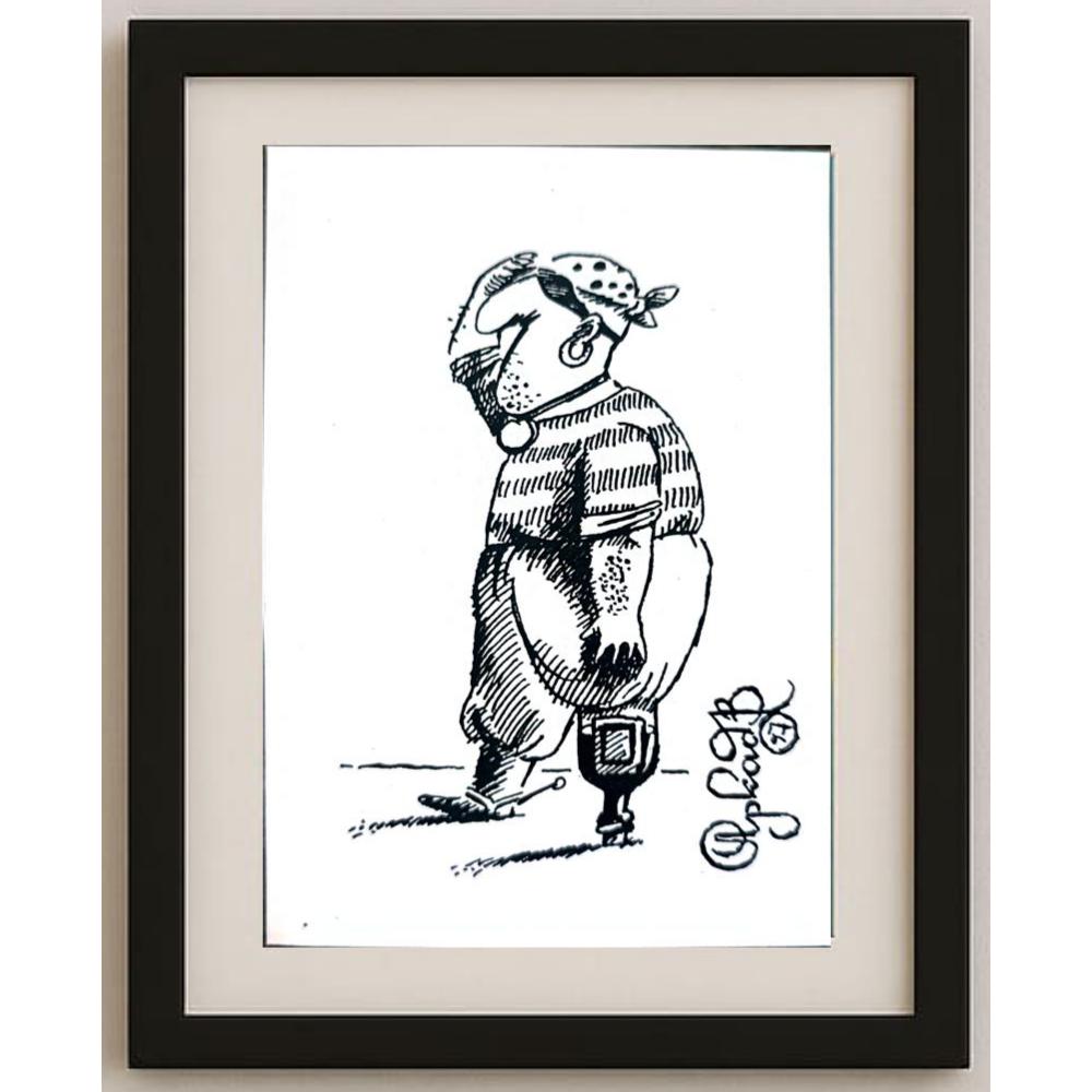 Arkadi Saltykov 11x7cm Orijinal Karikatür BOD02296