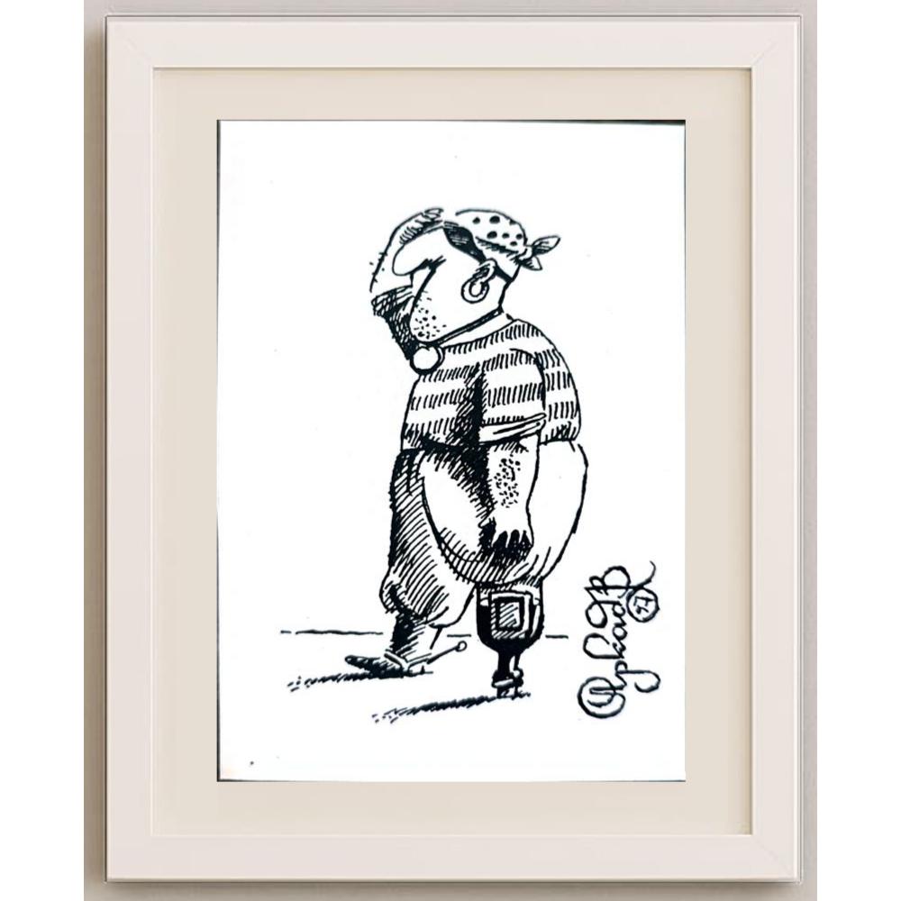 Arkadi Saltykov 11x7cm Orijinal Karikatür BOD02296