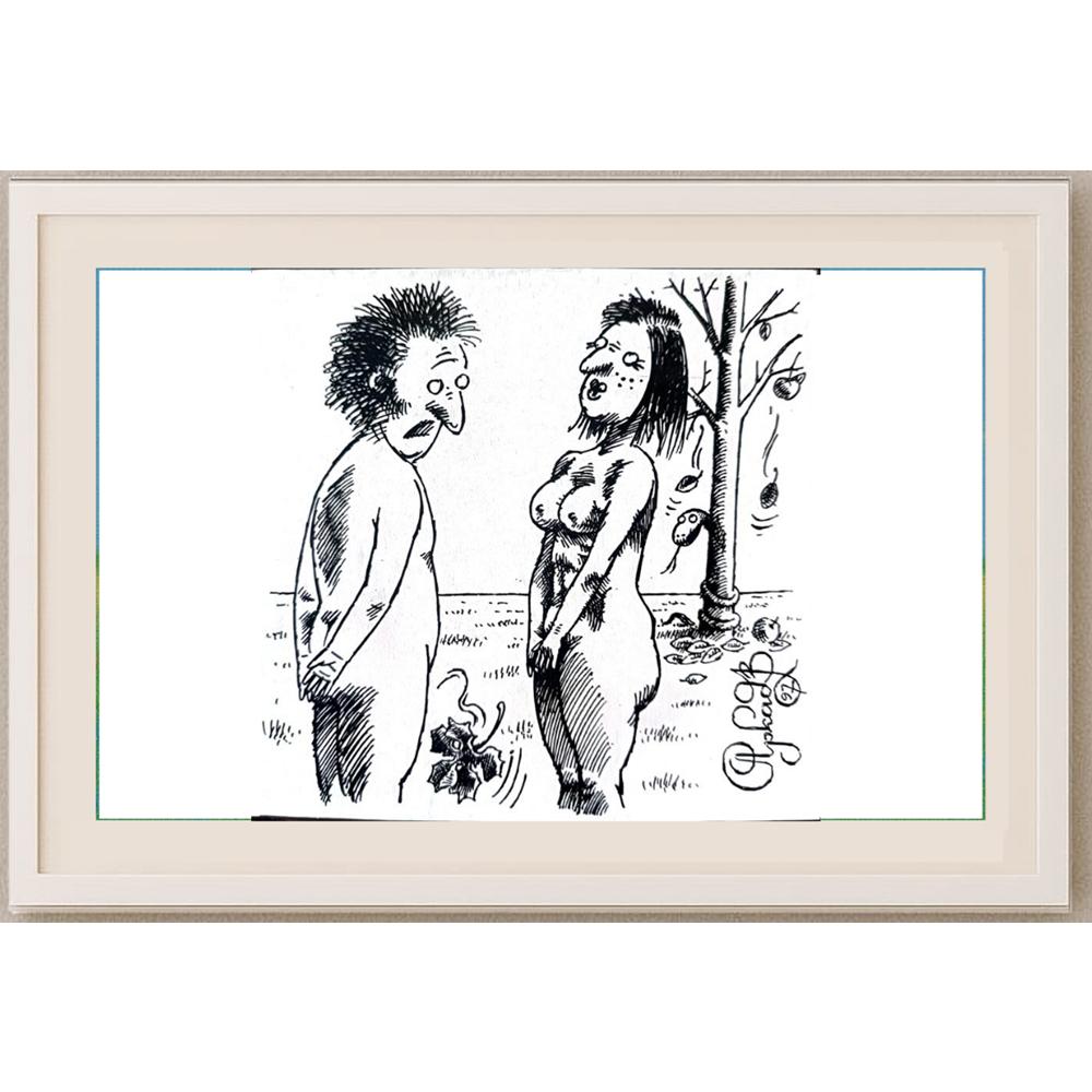 Arkadi Saltykov 15x10cm Orijinal Karikatür BOD02297