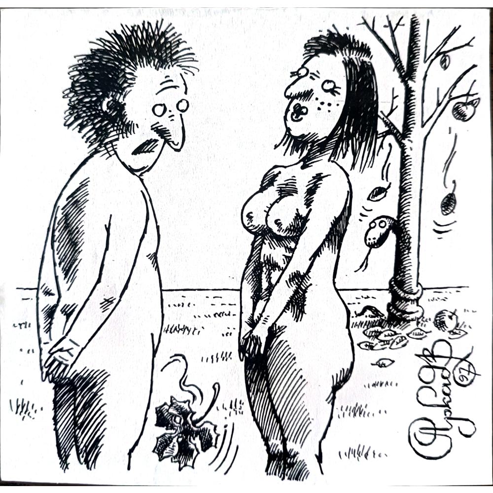 Arkadi Saltykov 15x10cm Orijinal Karikatür BOD02297