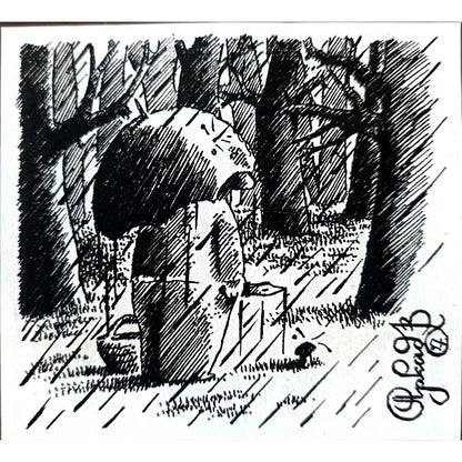 Arkadi Saltykov 11x7cm Orijinal Karikatür BOD02298