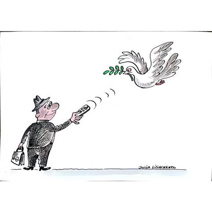 Julia Lischenko 29x21cm Orijinal Karikatür BOD02306