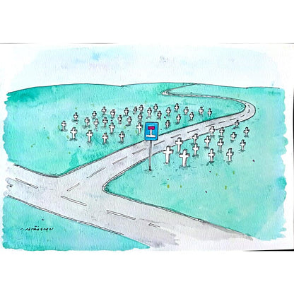 Costel Patrascan 29x21cm Orijinal Karikatür BOD02307