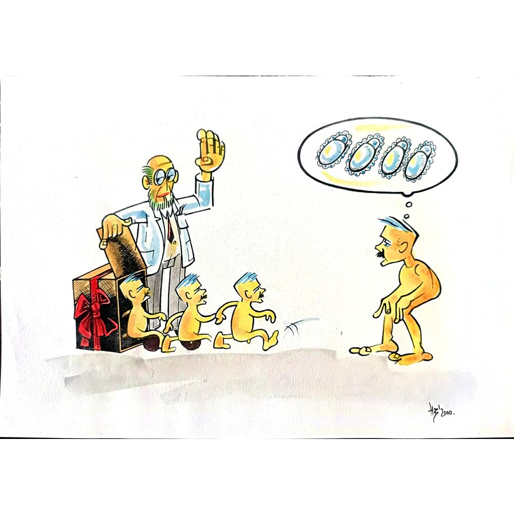 Hrvoje Bilic 29x21cm Orijinal Karikatür BOD02315