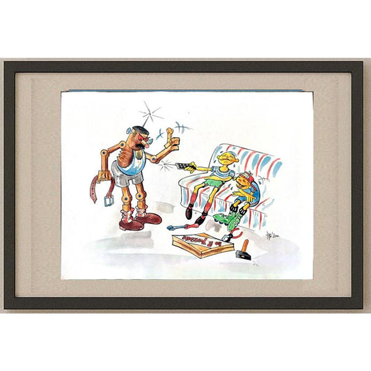 Bozidar Vucelic 33x23cm Orijinal Karikatür BOD02331