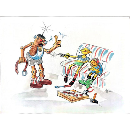 Bozidar Vucelic 33x23cm Orijinal Karikatür BOD02331