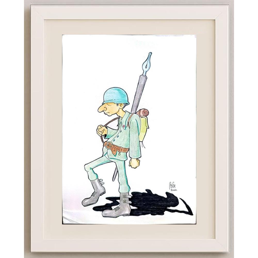 Bozidar Vucelic 33x23cm Orijinal Karikatür BOD02332