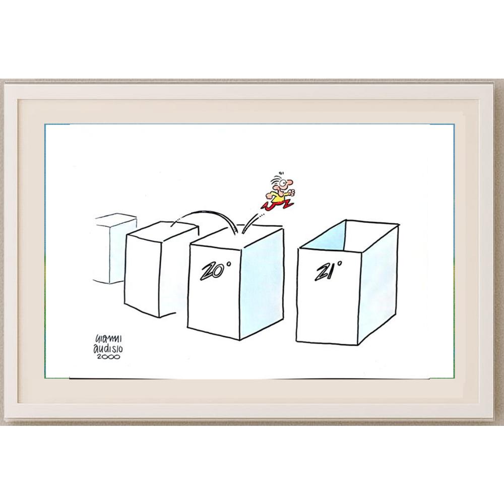 Gianni Audisio 29x21cm Orijinal Karikatür BOD02335