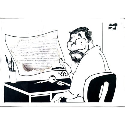 Costa Pereira 29x21cm Orijinal Karikatür BOD02338