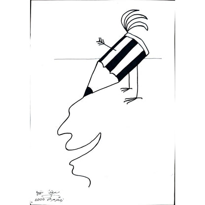 Masoud Ziaei Zardkhashosei 29x21cm Orijinal Karikatür BOD02341