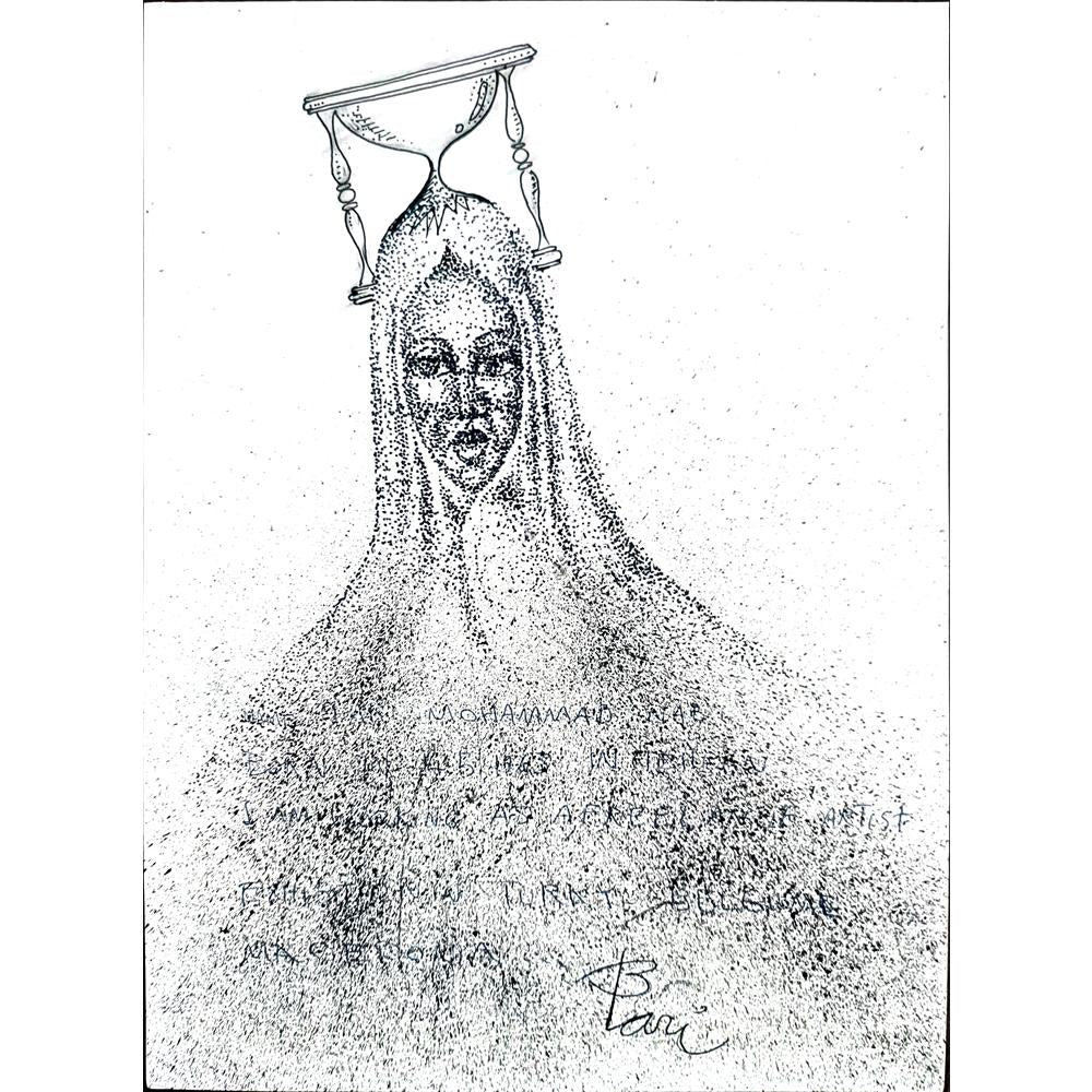 Pari Mohammad Nabi 29x21cm Orijinal Karikatür BOD02342