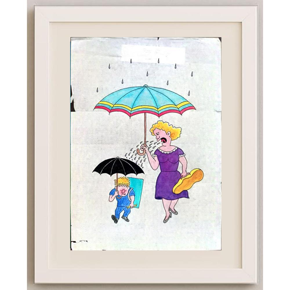 Wang Zhu Hua 29x21cm Orijinal Karikatür BOD02350