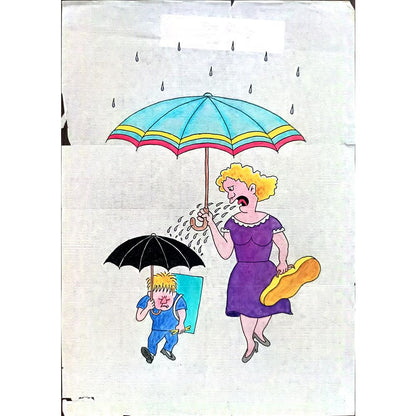 Wang Zhu Hua 29x21cm Orijinal Karikatür BOD02350