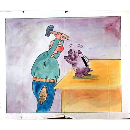 Zhang Yaming 29x21cm Orijinal Karikatür BOD02351