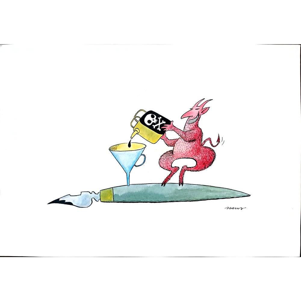 Ivan Haramija 35x25cm Orijinal Karikatür BOD02363