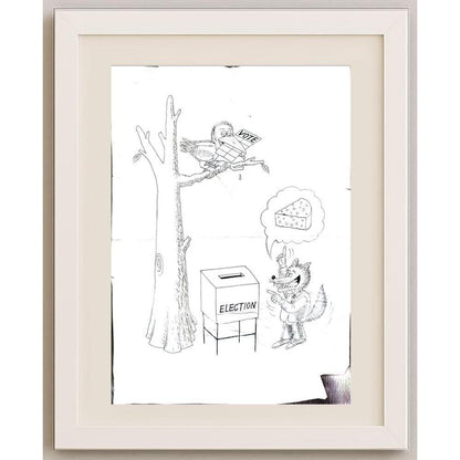 Gaoweixi Jian She 29x21cm Orijinal Karikatür BOD02365
