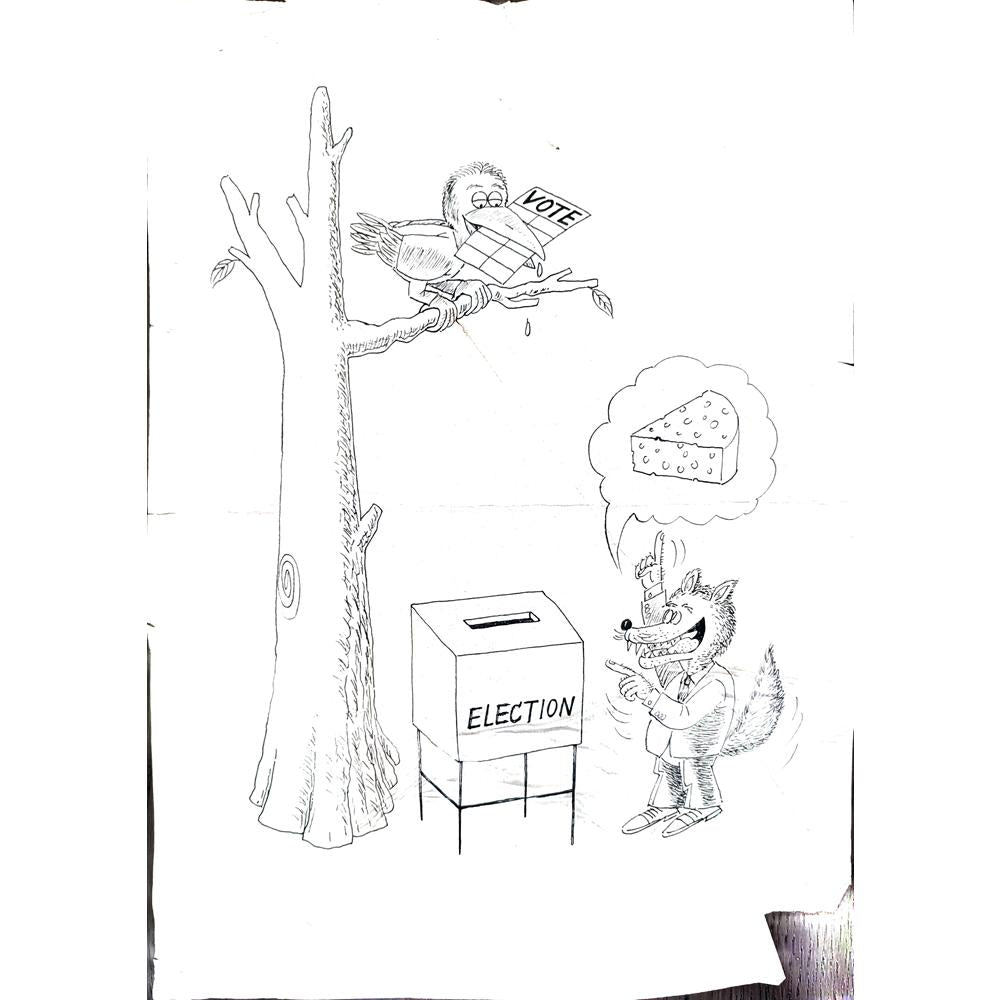 Gaoweixi Jian She 29x21cm Orijinal Karikatür BOD02365