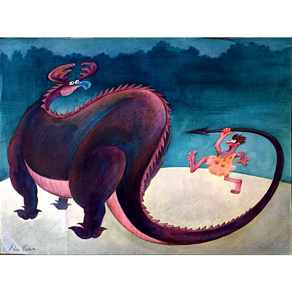 Xia Yuan 43x30cm Orijinal Karikatür BOD02367