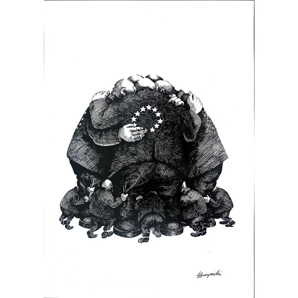 Slawomir Luczynski 29x21cm Orijinal Karikatür BOD02370