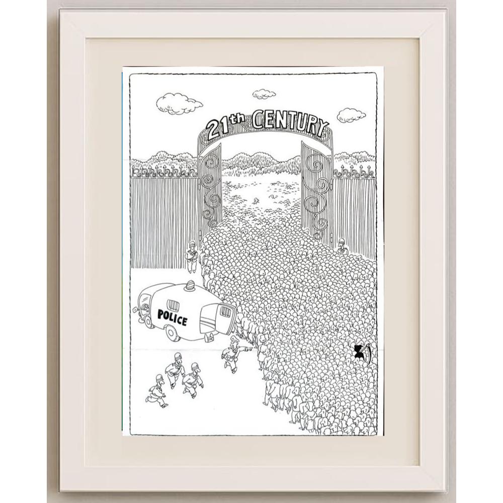 Li Yuan Liang 43x25cm Orijinal Karikatür BOD02371