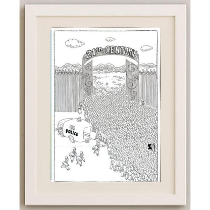 Li Yuan Liang 43x25cm Orijinal Karikatür BOD02371