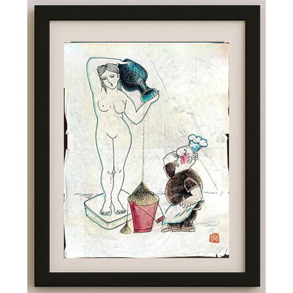 Wang Rui Sheng 33x27cm Orijinal Karikatür BOD02376