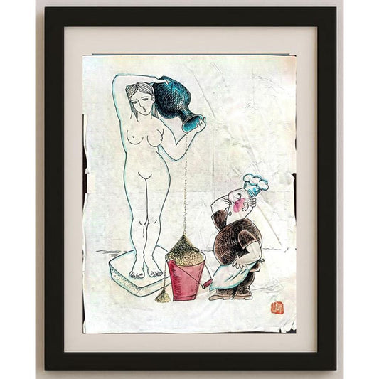 Wang Rui Sheng 33x27cm Orijinal Karikatür BOD02376