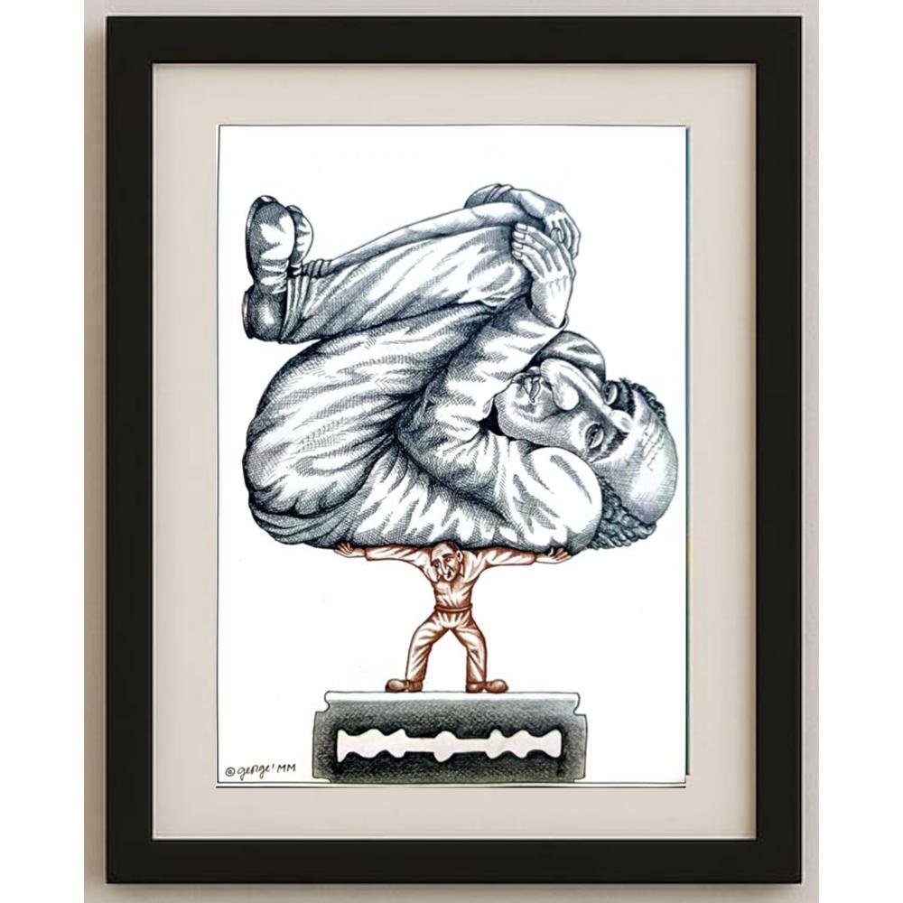 George Gavrileanu 35x25cm Orijinal Karikatür BOD02383