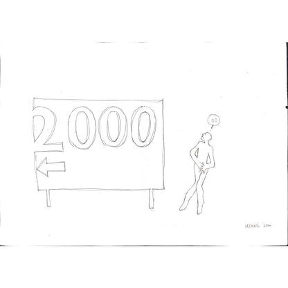Josip Minks 43x30cm Orijinal Karikatür BOD02392