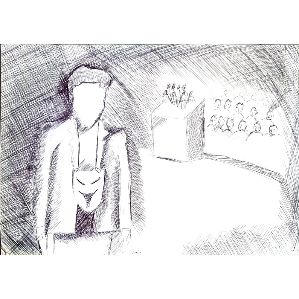Mohammad Bacher Anim Safari 29x21cm Orijinal Karikatür BOD02398
