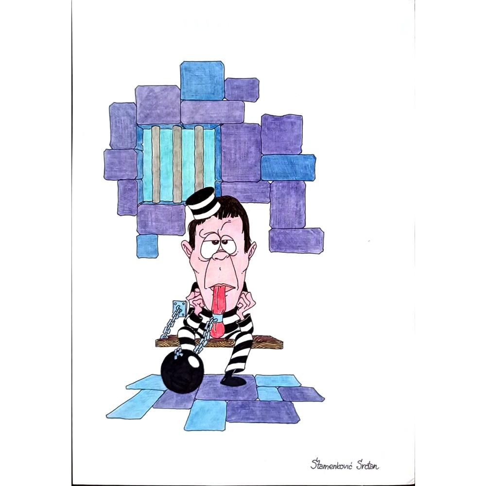 Stamenkovic Srdjan 29x21cm Orijinal Karikatür BOD02400