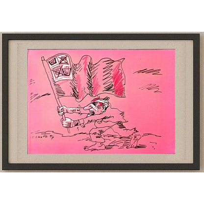Jan Tomaschoff 29x21cm Orijinal Karikatür BOD02401