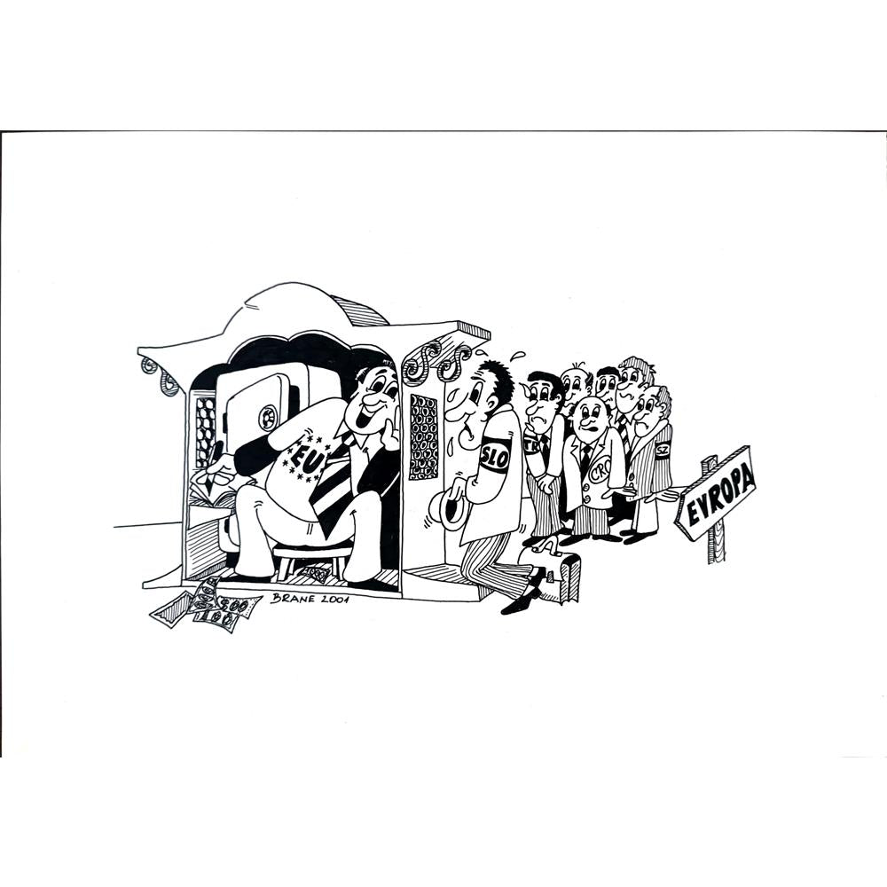 Branko Premuzic 29x21cm Orijinal Karikatür BOD02402