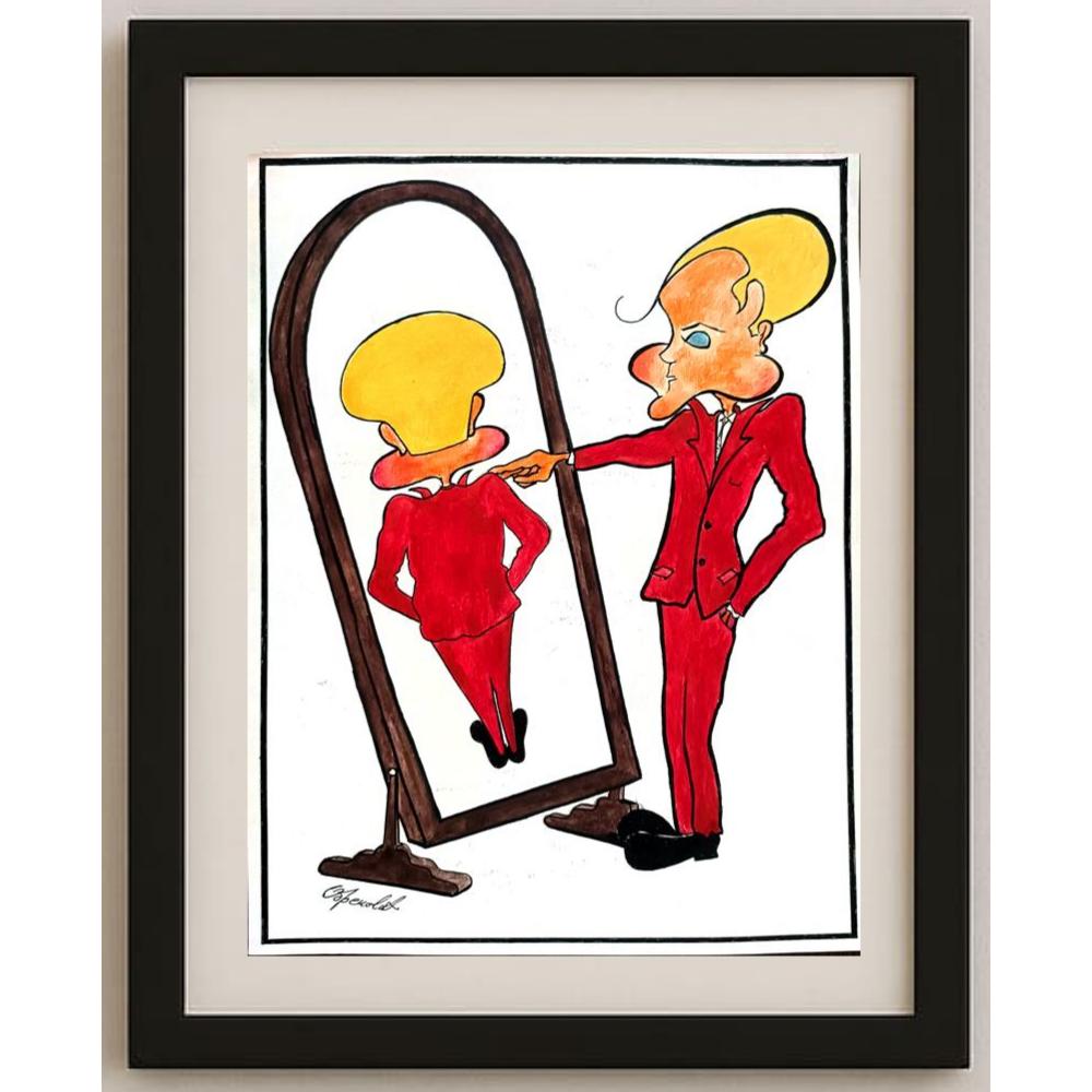 Obrenovic Milivoje 35x25cm Orijinal Karikatür BOD02404