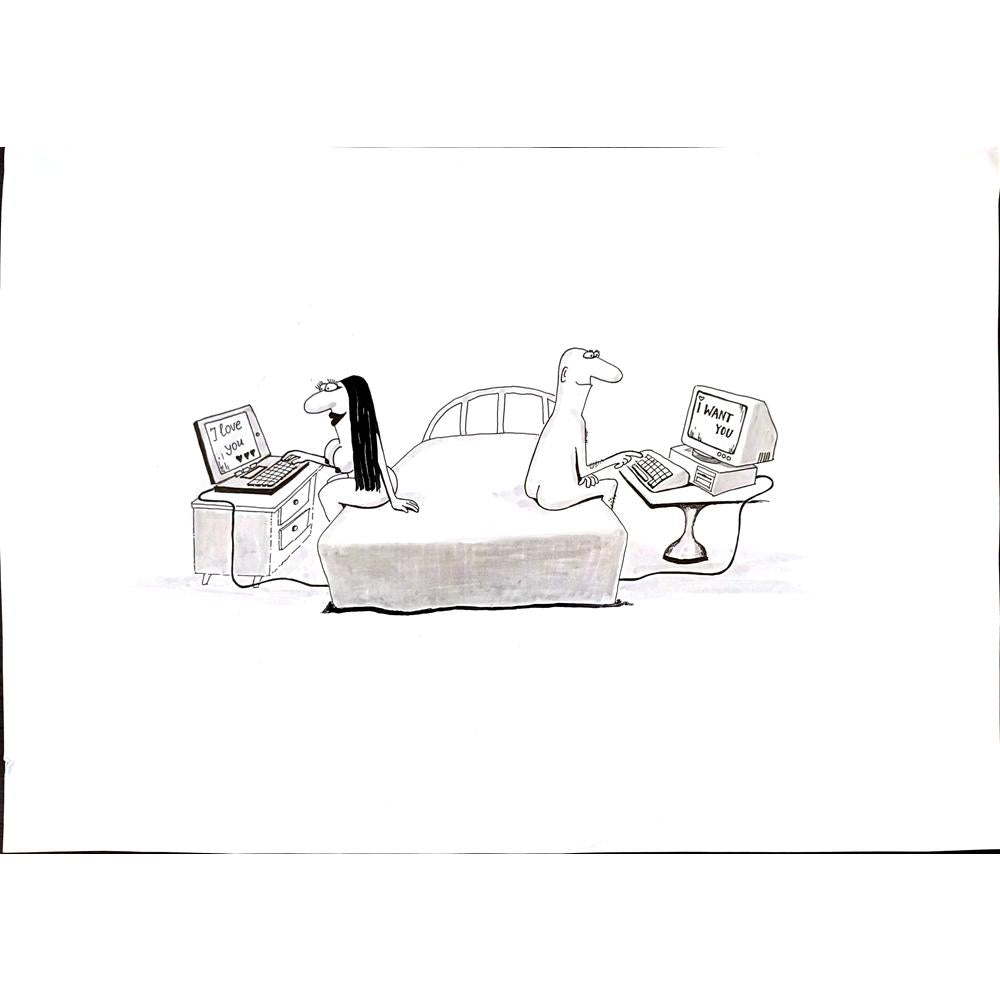 Zdravko Beshendgiev 49x35cm Orijinal Karikatür BOD02408
