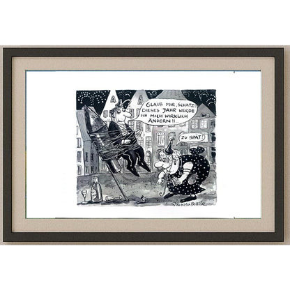 Franziska Becker 24x18cm Orijinal Karikatür BOD02426