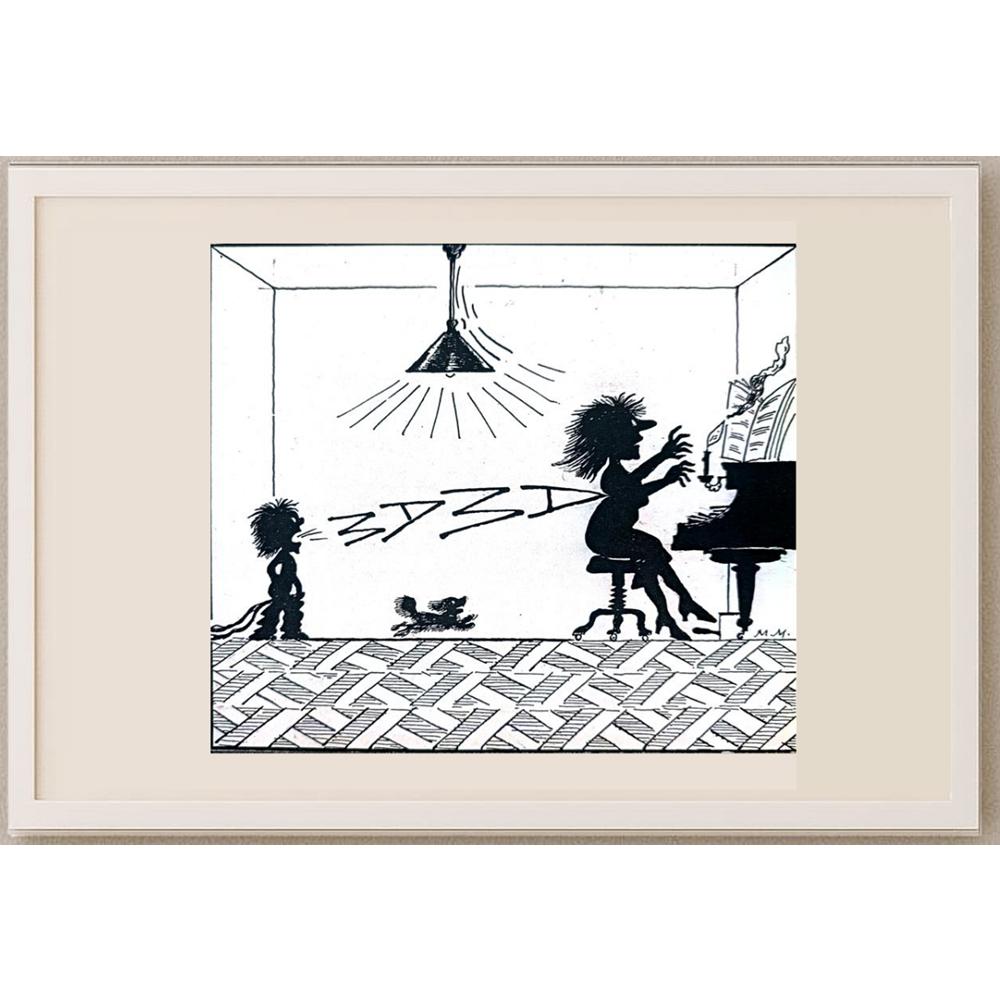 Marie Marcks 14x12cm Orijinal Karikatür BOD02432