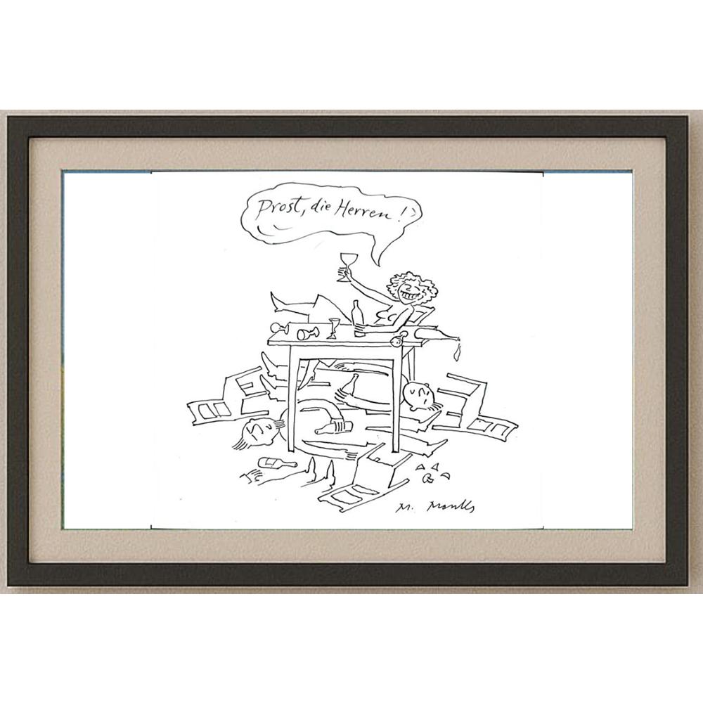 Marie Marcks 23x21cm Orijinal Karikatür BOD02433