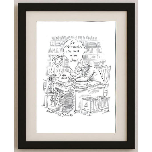 Marie Marcks 43x30cm Orijinal Karikatür BOD02437