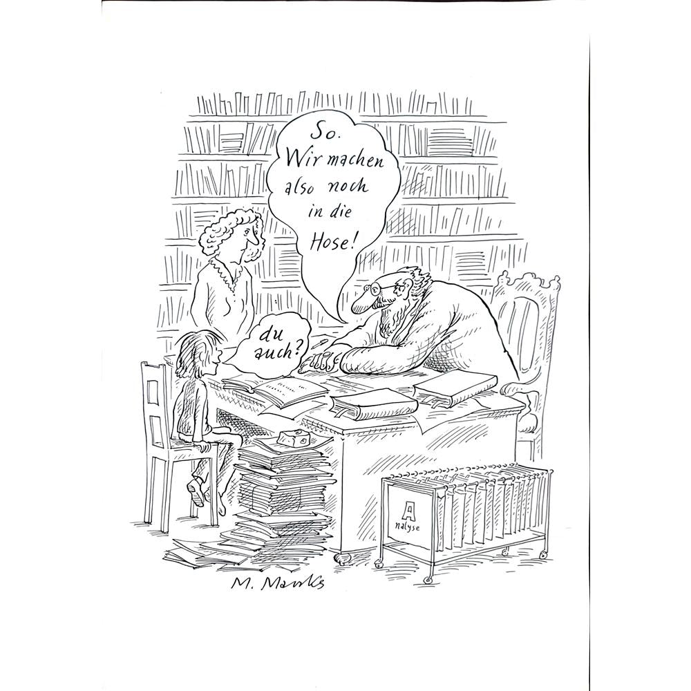 Marie Marcks 43x30cm Orijinal Karikatür BOD02437