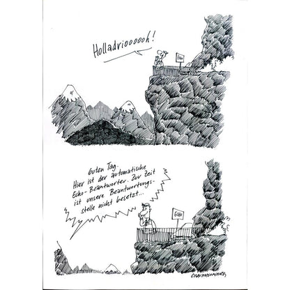Erich Rauschenbach 43x30cm Orijinal Karikatür BOD02445