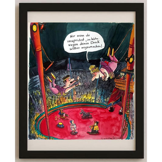 Franziska Becker 29x27cm Orijinal Karikatür BOD02450