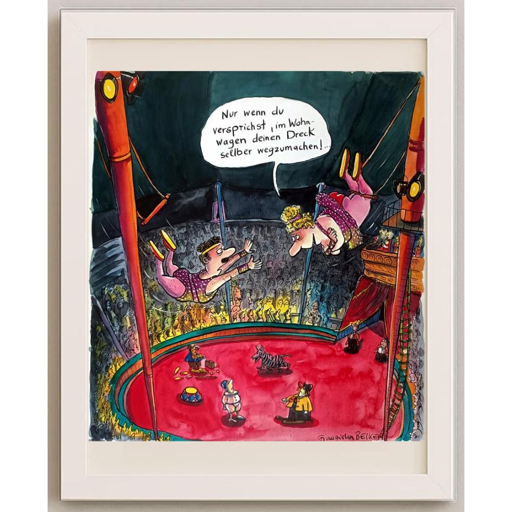Franziska Becker 29x27cm Orijinal Karikatür BOD02450