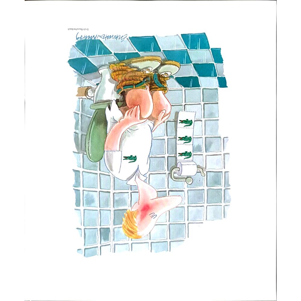 Erich Rauschenbach 33x30cm Orijinal Karikatür BOD02458
