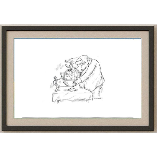Marie Marcks 43x30cm Orijinal Karikatür BOD02460