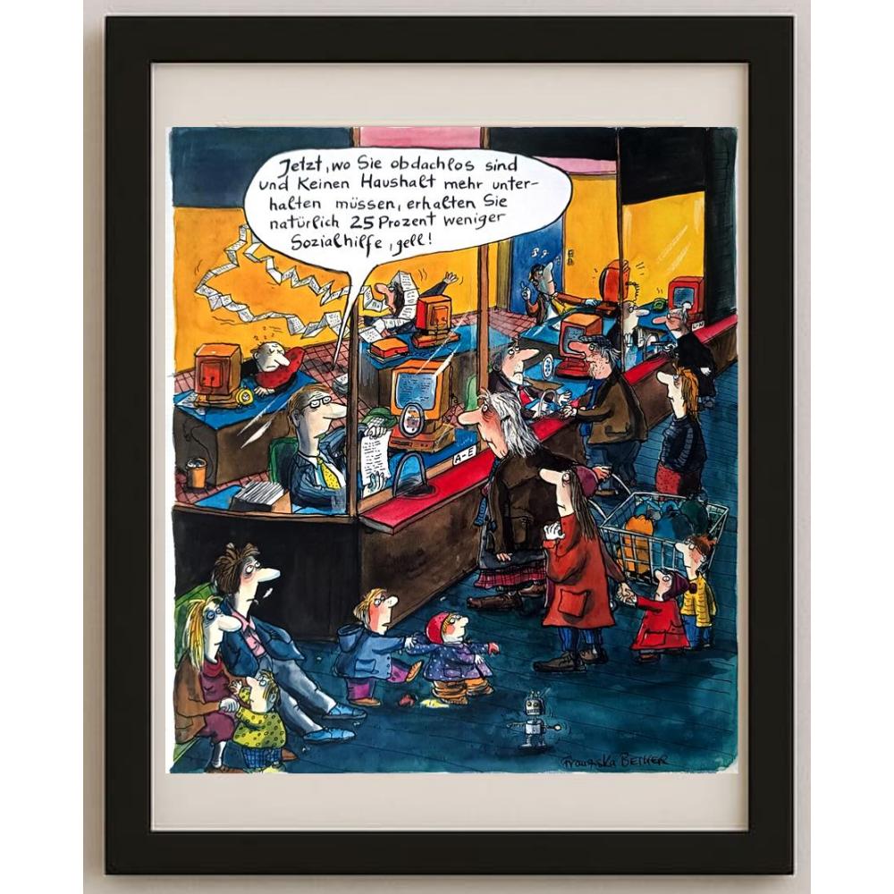 Franziska Becker 29x27cm Orijinal Karikatür BOD02462