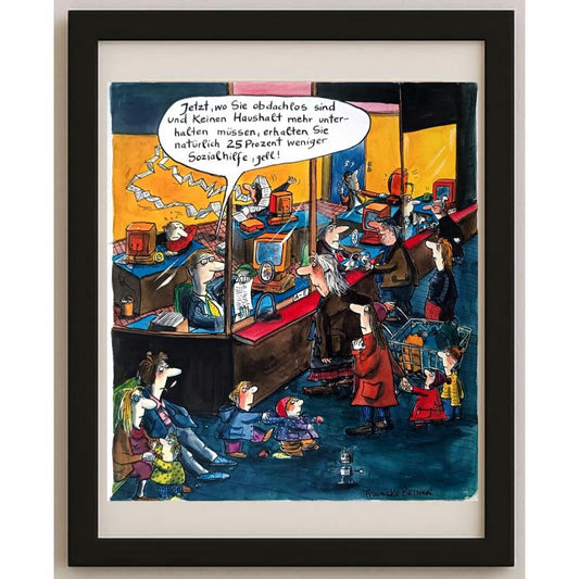 Franziska Becker 29x27cm Orijinal Karikatür BOD02462