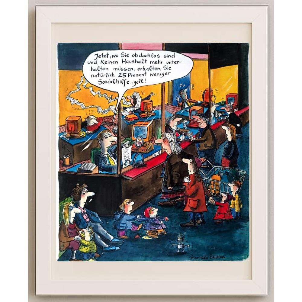 Franziska Becker 29x27cm Orijinal Karikatür BOD02462