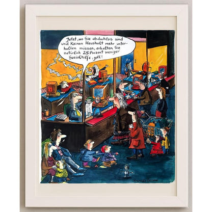 Franziska Becker 29x27cm Orijinal Karikatür BOD02462