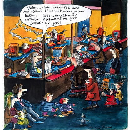 Franziska Becker 29x27cm Orijinal Karikatür BOD02462